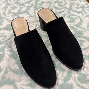 Pelle Moda Black Suede Mules